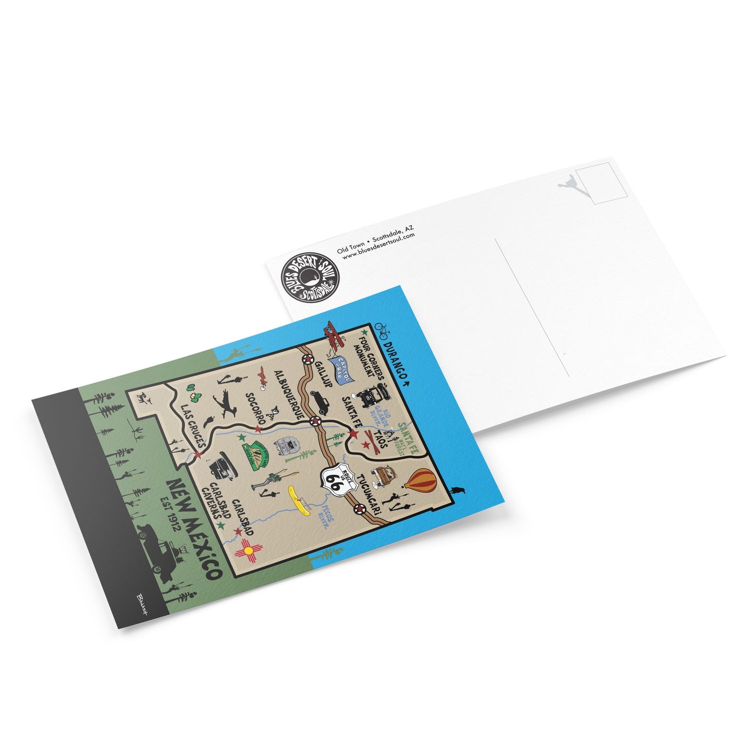 NEW MEXICO DESTINATIONS MAP | 6&quot; x 9&quot; POSTCARD