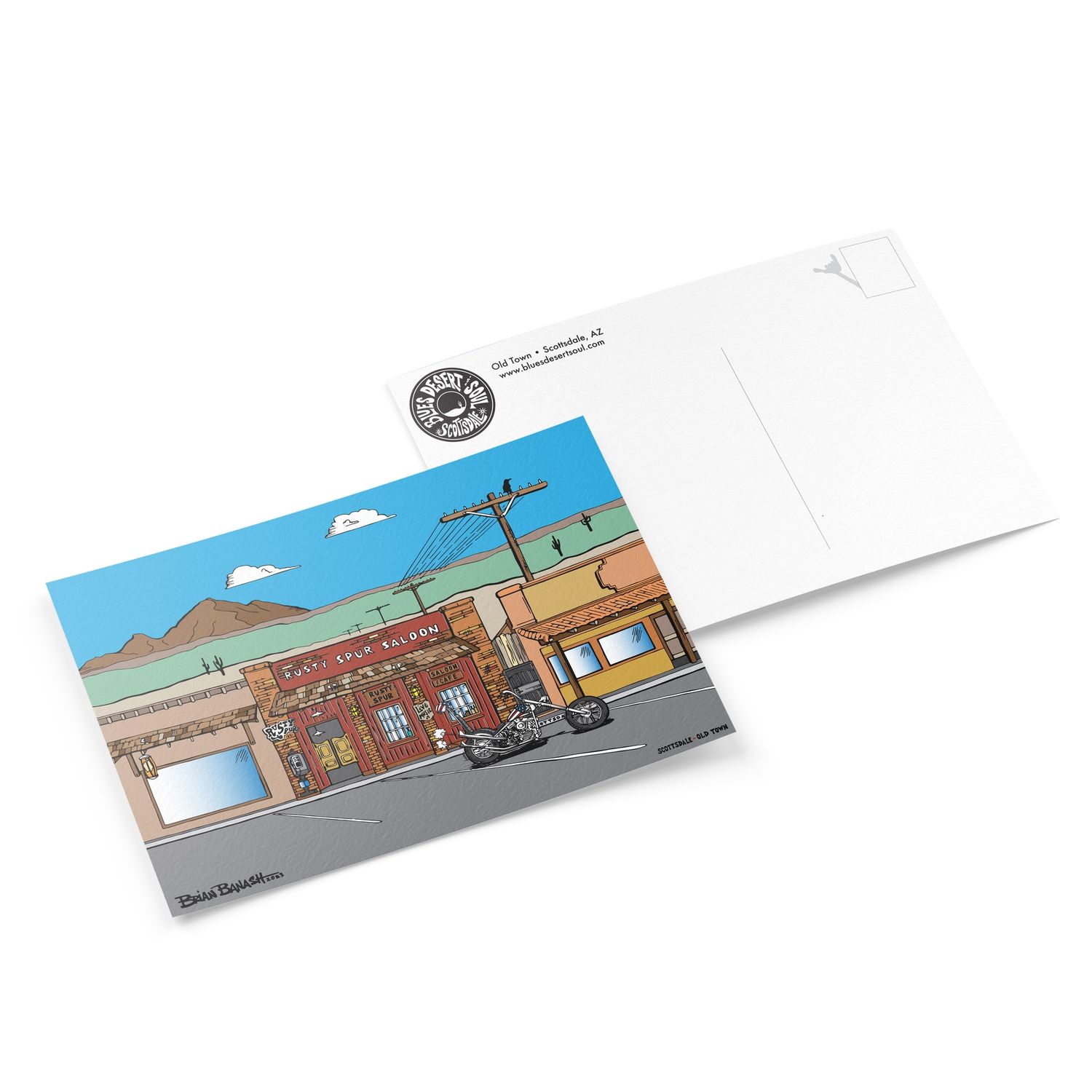 RUSTY SPUR SALOON . EASY RIDER CHOPPER | 6&quot; x 9&quot; POSTCARD