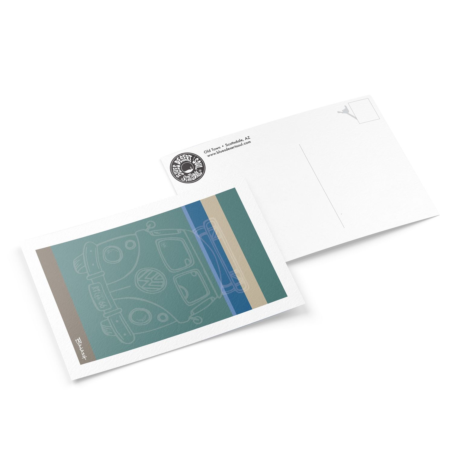 ROUTE 66 . BUS GRILL . SURF LINES | 6&quot; x 9&quot; POSTCARD