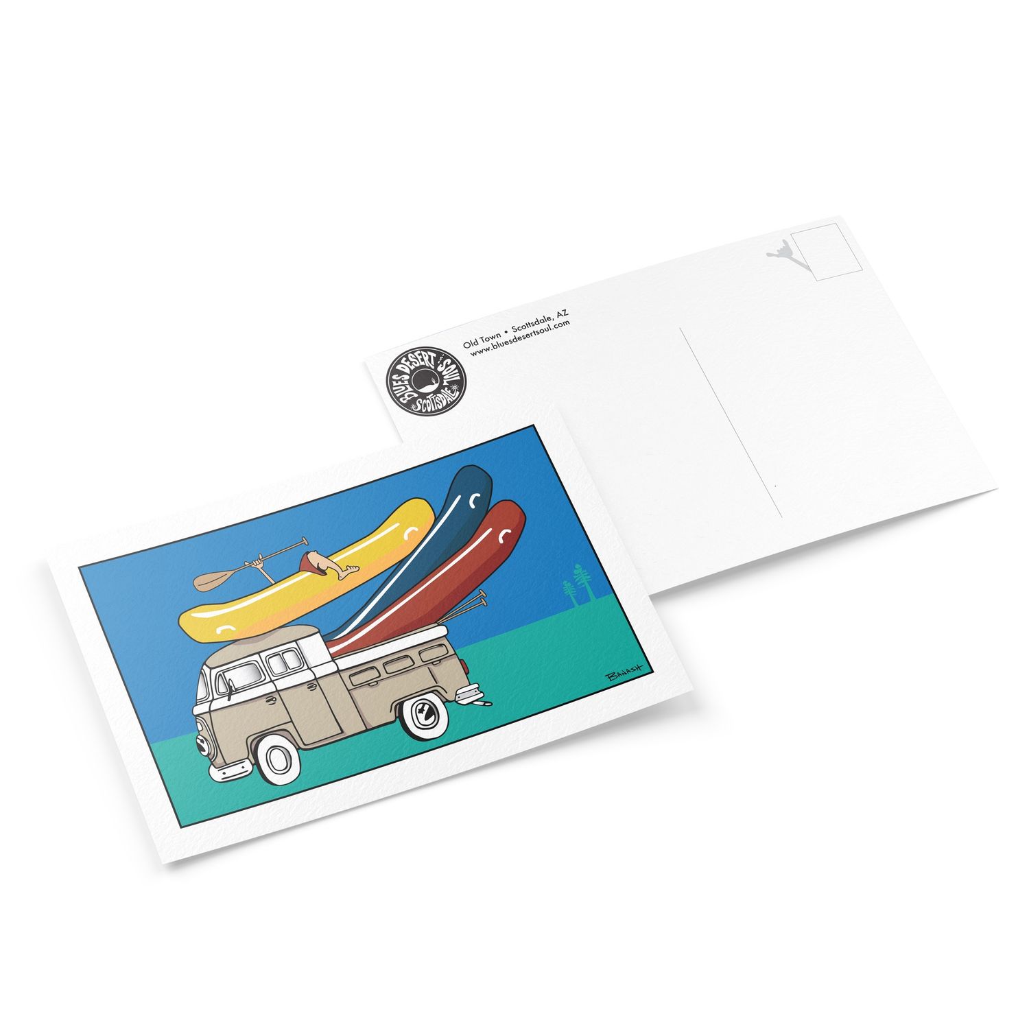 SIMPLE RAFT TRUCK BUS . STACKED RAFTS | 6&quot; x 9&quot; POSTCARD