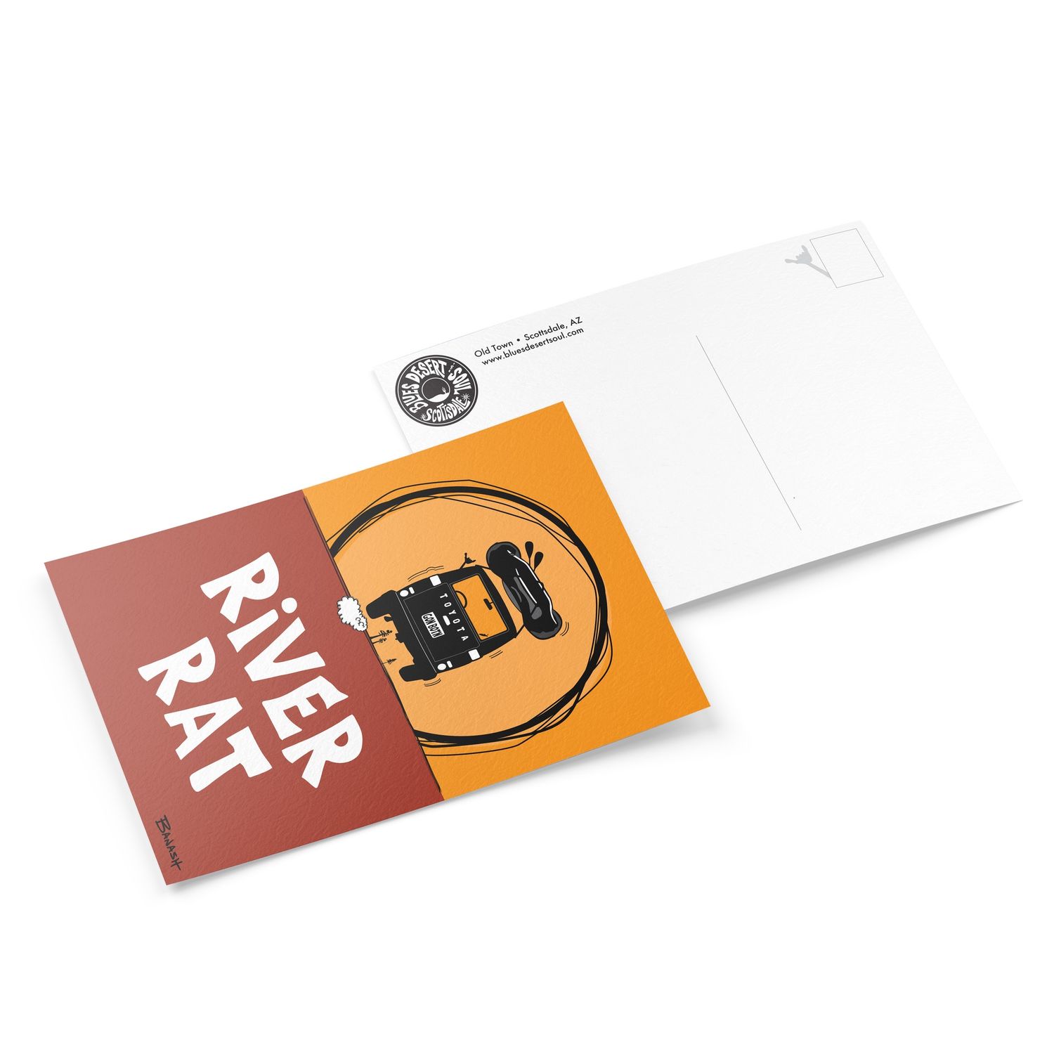 SUNDOWN . RAFT . LAND CRUISER . RIVER RAT | 6&quot; x 9&quot; POSTCARD