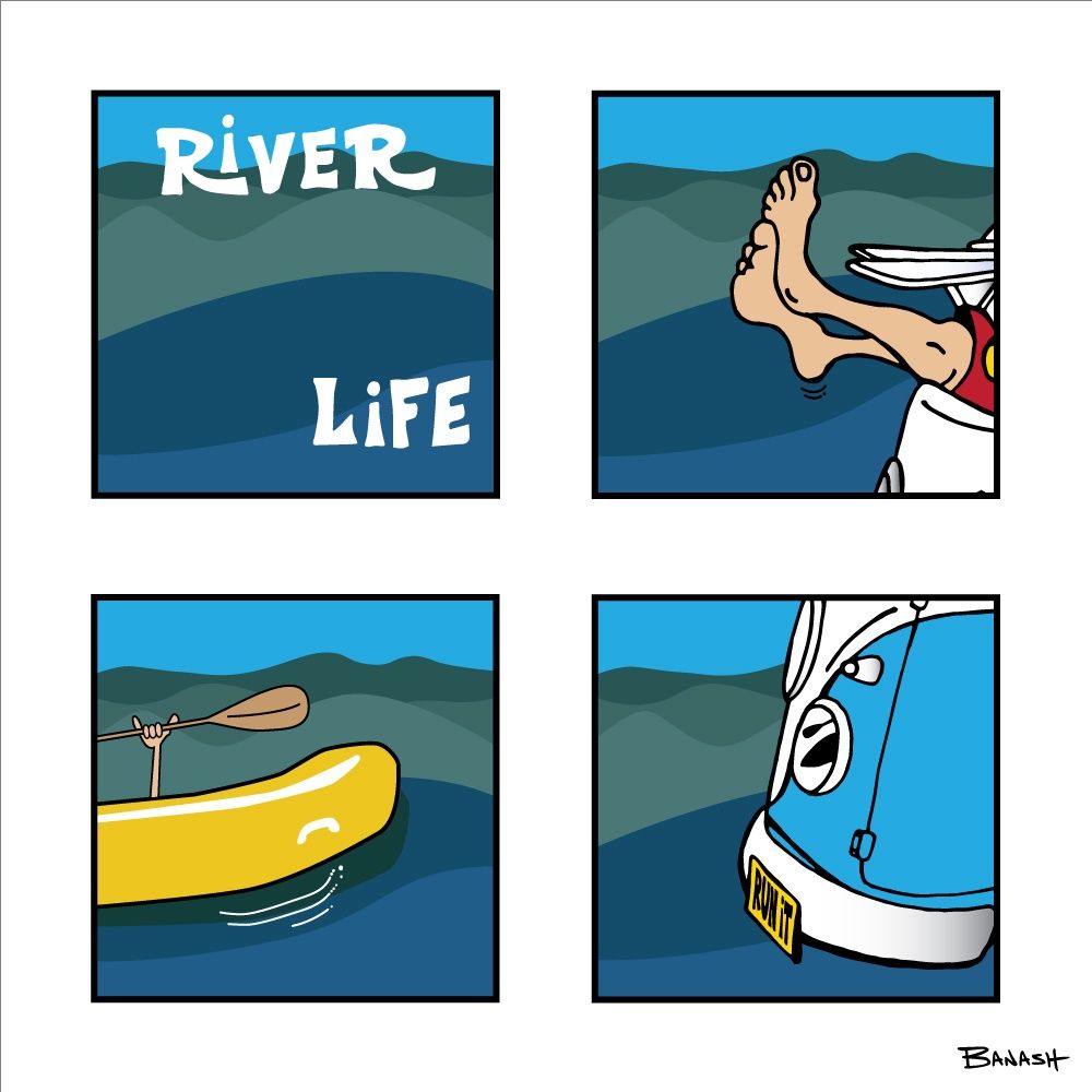 RIVER LIFE RAFT GREM . QUADRANTS | CANVAS | ILLUSTRATION | 1:1 RATIO