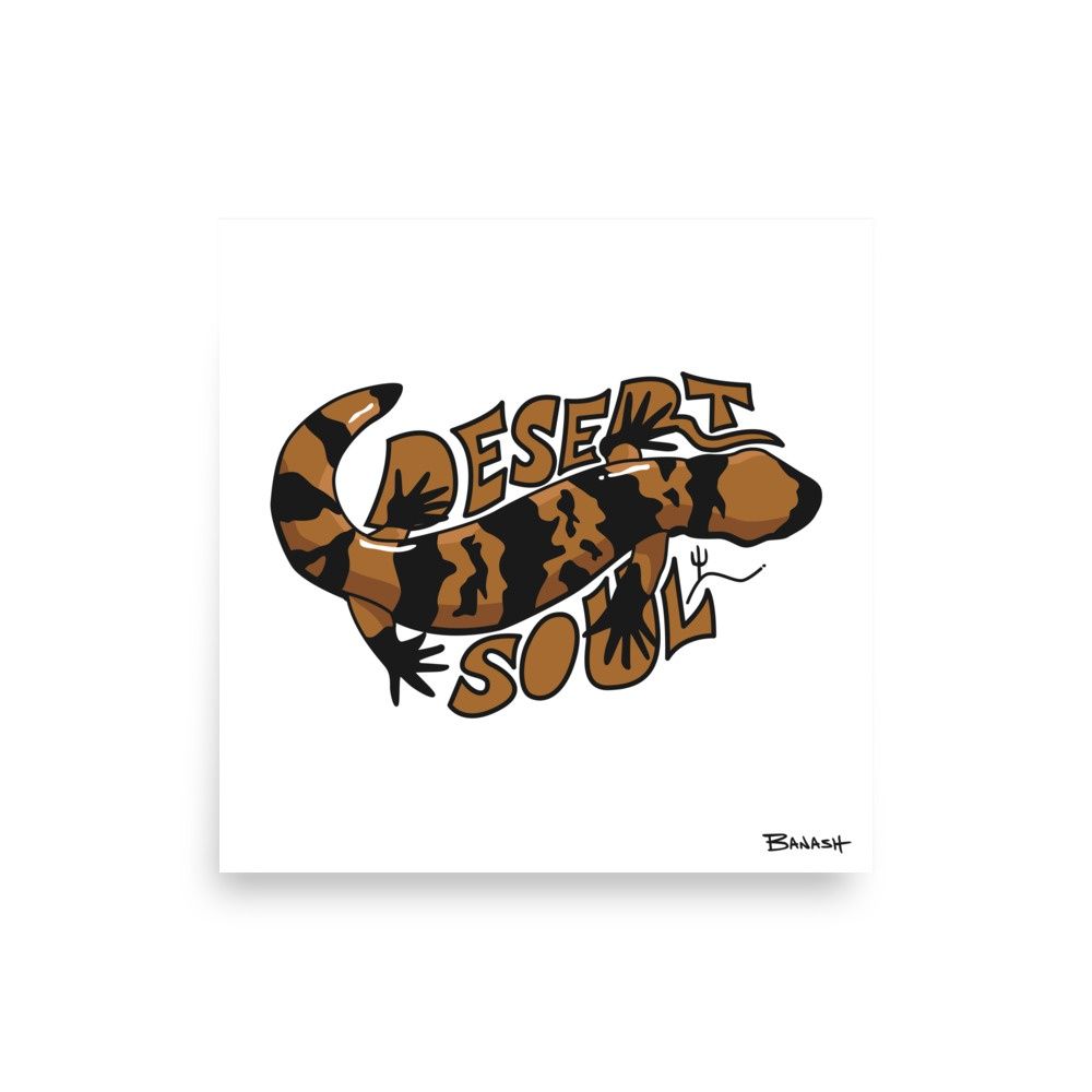 DESERT SOUL GILA MONSTER | POSTER PRINT | ILLUSTRATION | 1:1 RATIO