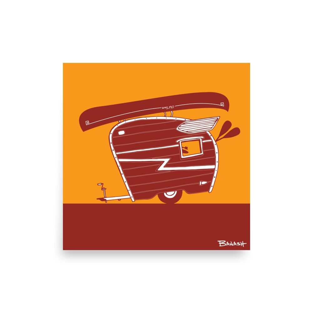 CATCH A RIVER . TEARDROP . OLD TOWN CANOE | POSTER PRINT | ILLUSTRATION | 1:1 RATIO