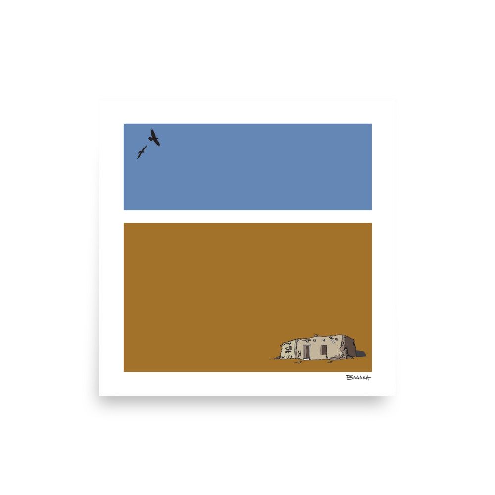 ADOBE DWELLING | POSTER PRINT | ILLUSTRATION | 1:1 RATIO