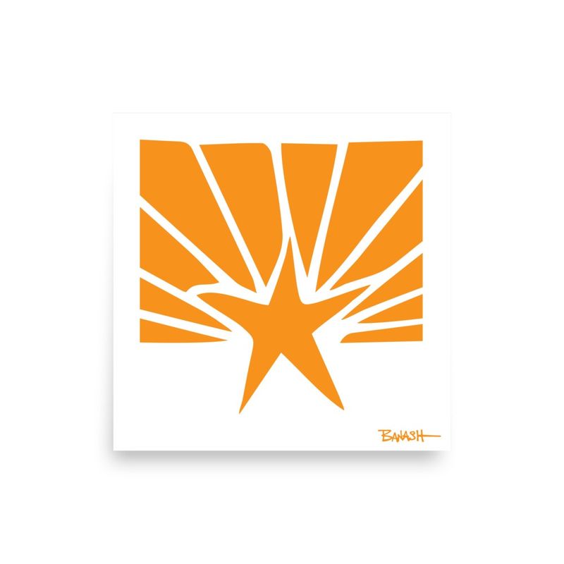 ARIZONA FLAG . ORANGE | POSTER PRINT | ILLUSTRATION | 1:1 RATIO