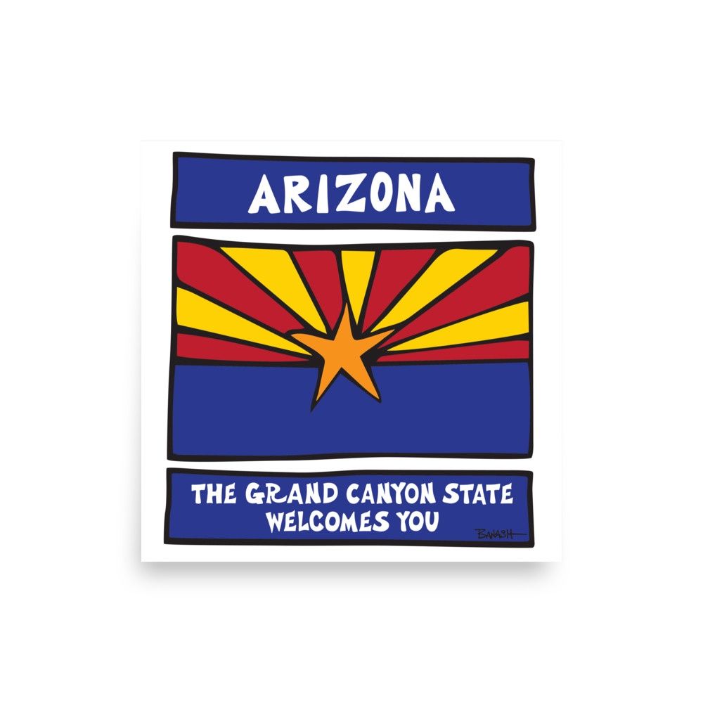ARIZONA STATE BORDER SIGN | POSTER PRINT | ILLUSTRATION | 1:1 RATIO