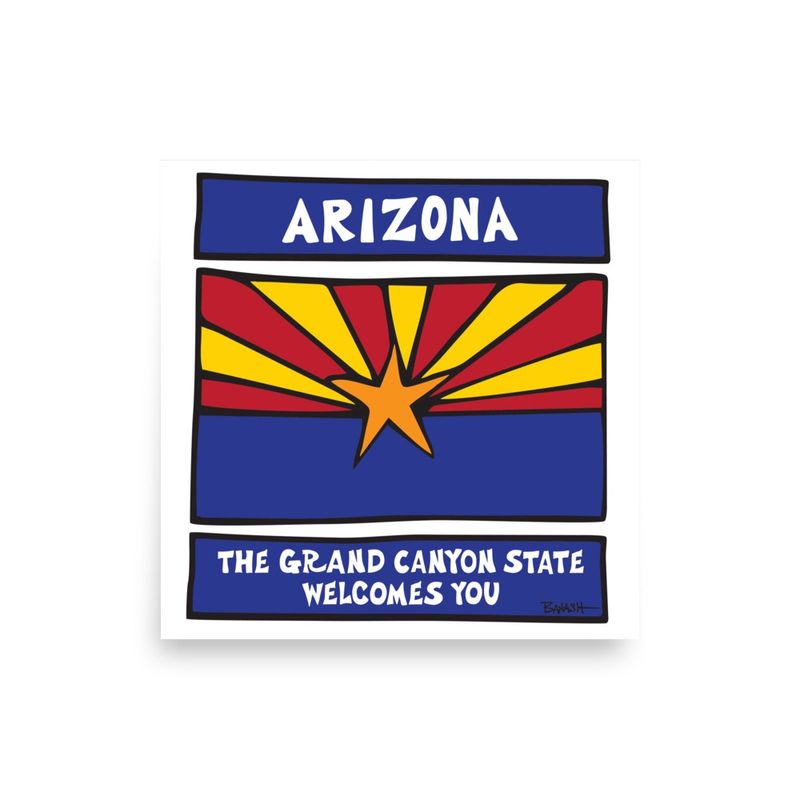 ARIZONA STATE BORDER SIGN | POSTER PRINT | ILLUSTRATION | 1:1 RATIO