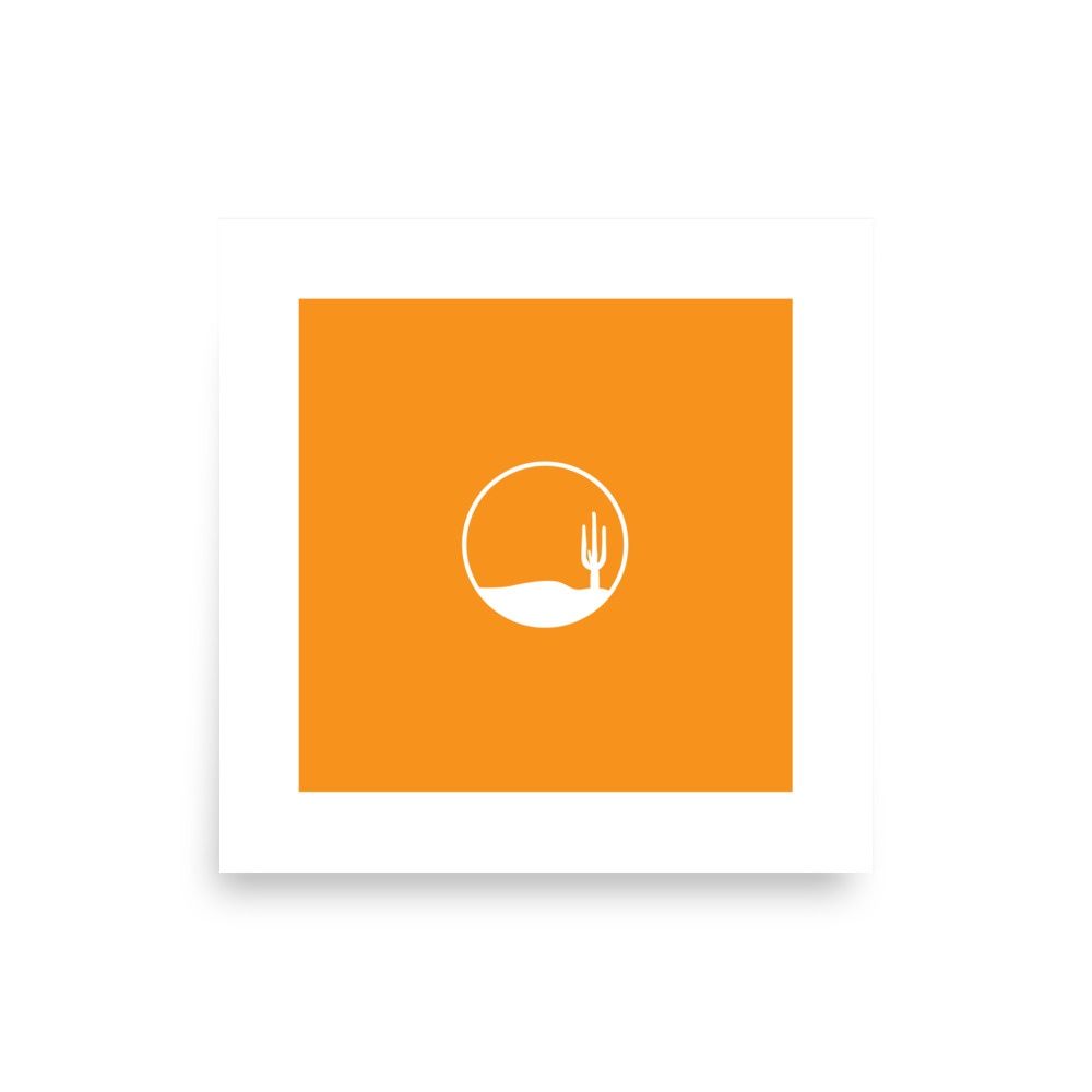 DUNE . CACTUS . COLOR SERIES | POSTER PRINT | ILLUSTRATION | 1:1 RATIO, Size: 12x12, COLOR: ORANGE