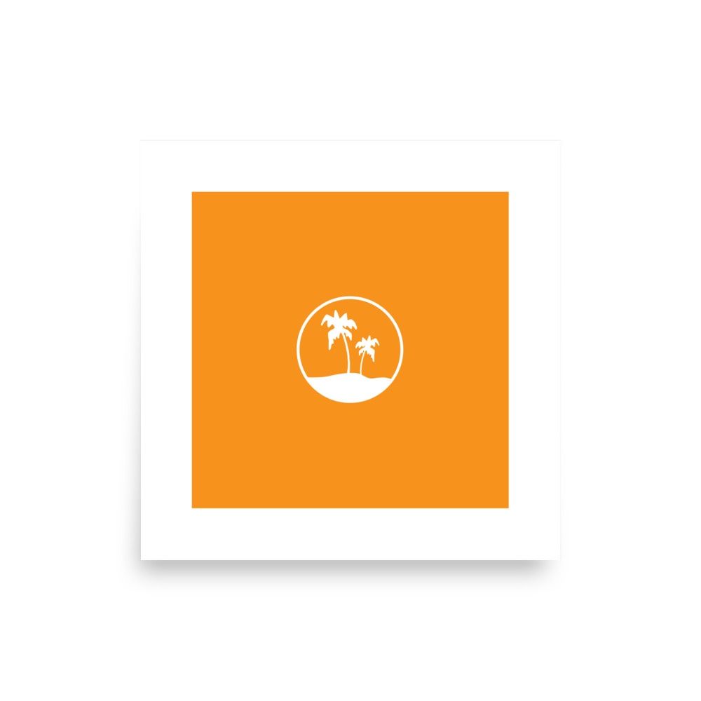 DUNE . PALMS . COLOR SERIES | POSTER PRINT | ILLUSTRATION | 1:1 RATIO, Size: 12x12, COLOR: ORANGE