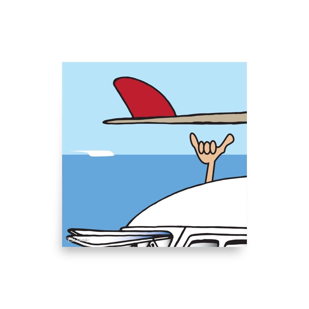 GREM 10 WAVE STOKE . SURFBOARD FIN . SHAKA | POSTER PRINT | ILLUSTRATION | 1:1 RATIO