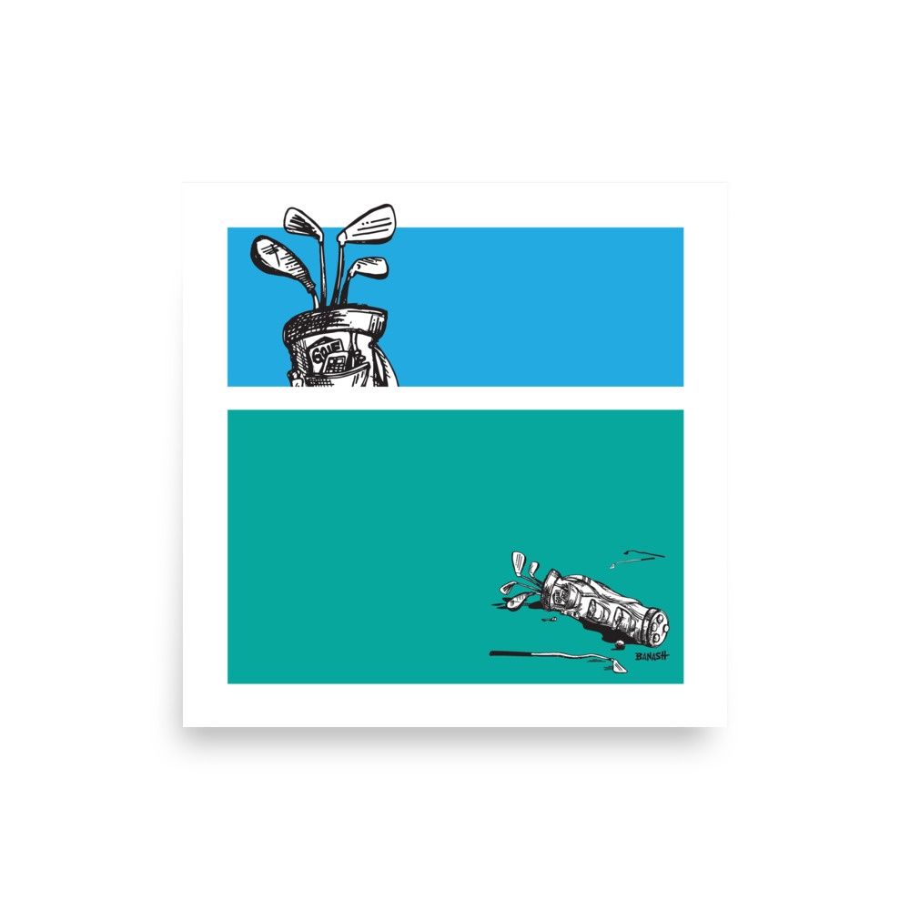GOLF BAG CLUBS | POSTER PRINT | ILLUSTRATION | 1:1 RATIO