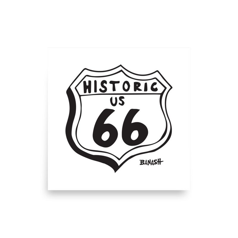 HISTORIC US ROUTE 66 | POSTER PRINT | ILLUSTRATION | 1:1 RATIO