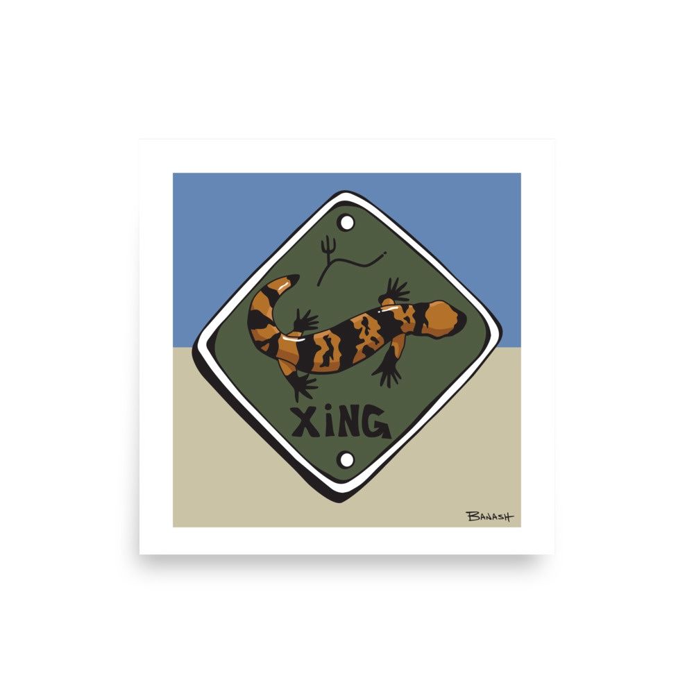GILA MONSTER XING | POSTER PRINT | ILLUSTRATION | 1:1 RATIO