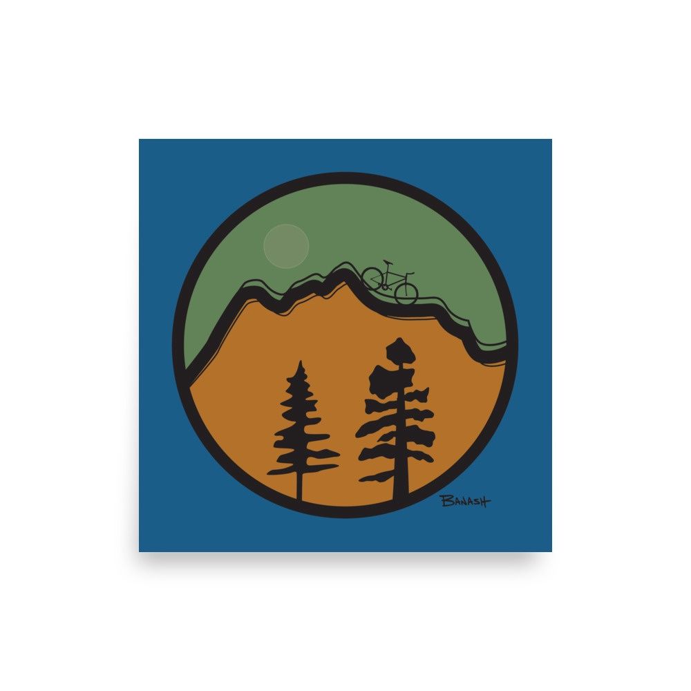 MOUNTAIN BIKE PINE RIDGE ROUND | POSTER PRINT | ILLUSTRATION | 1:1 RATIO
