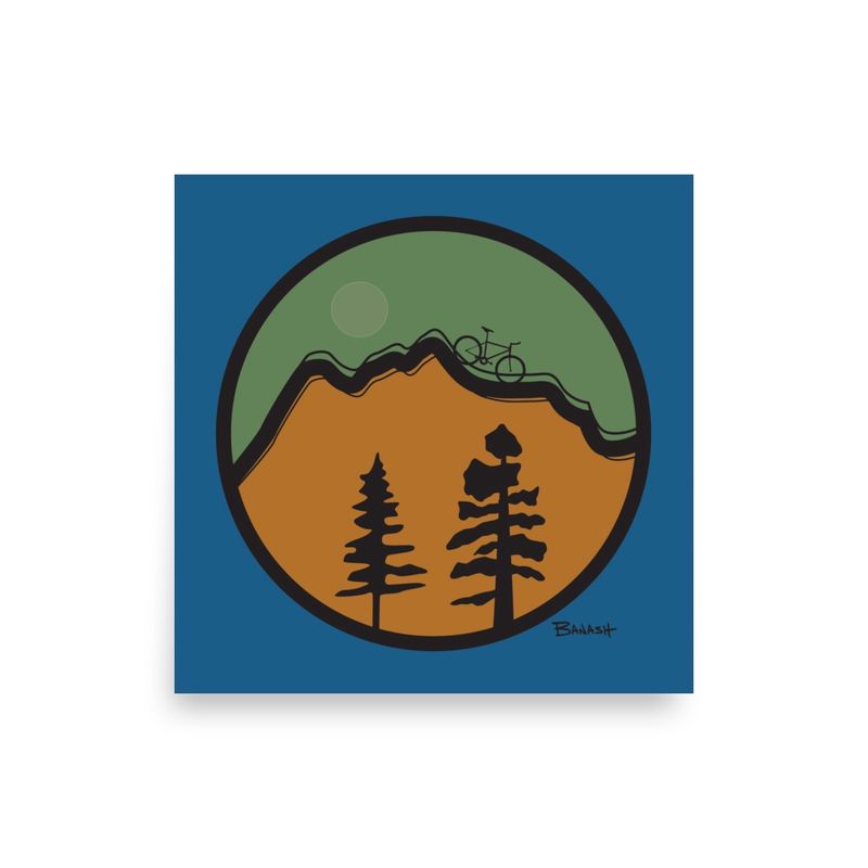 MOUNTAIN BIKE PINE RIDGE ROUND | POSTER PRINT | ILLUSTRATION | 1:1 RATIO