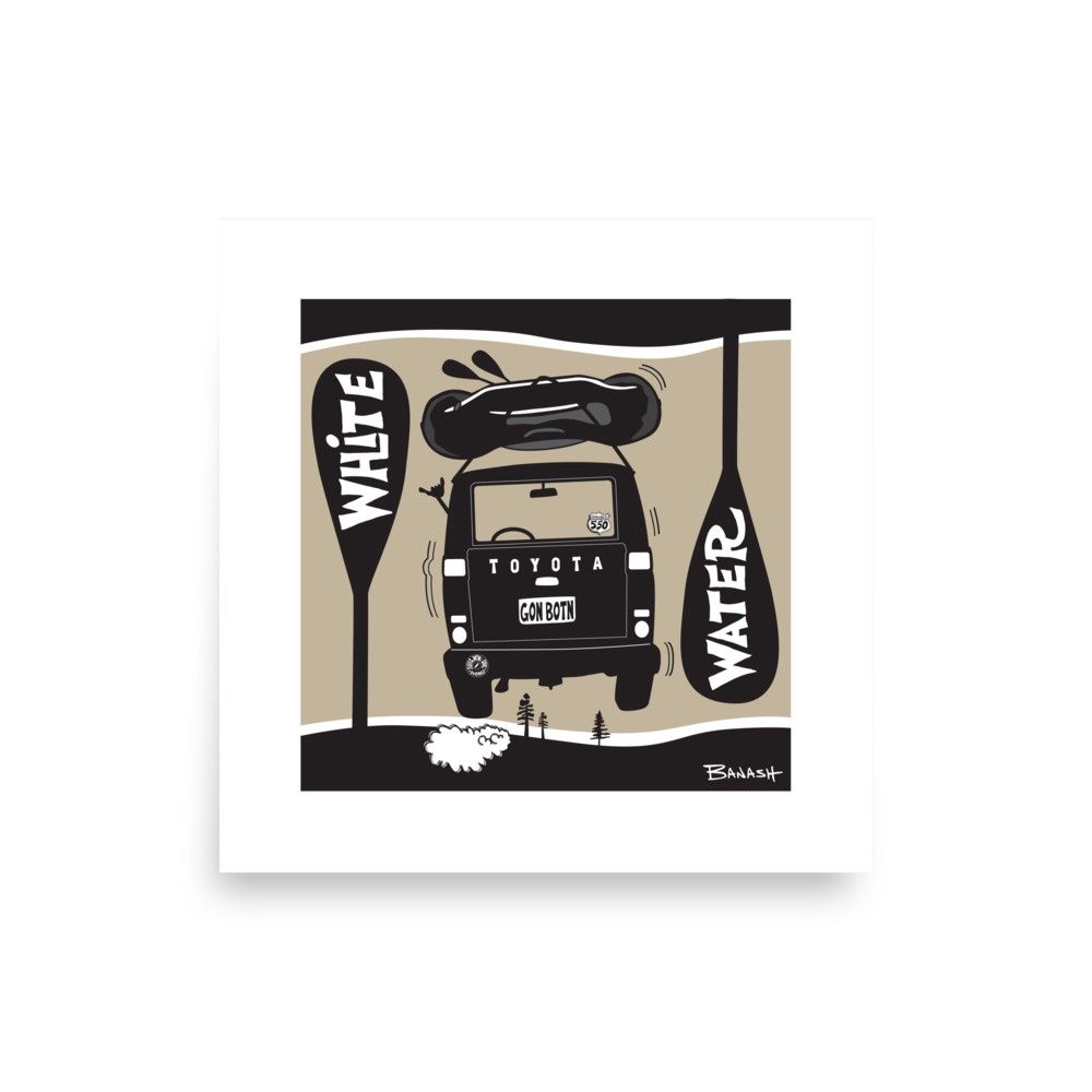 RAFT . LAND CRUISER . TAIL AIR . WHITE WATER | POSTER PRINT | ILLUSTRATION | LIFESTYLE | 1:1 RATIO