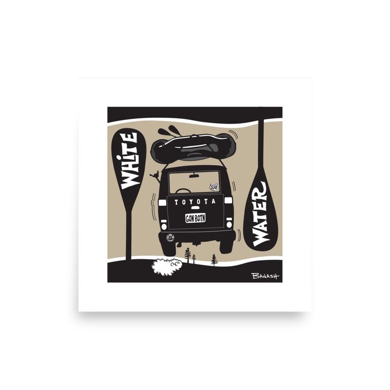 RAFT . LAND CRUISER . TAIL AIR . WHITE WATER | POSTER PRINT | ILLUSTRATION | LIFESTYLE | 1:1 RATIO