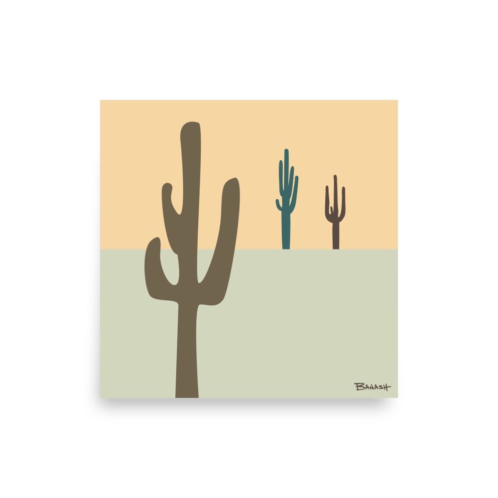 SAGUARO SERENITY . SERIES | POSTER PRINT | ILLUSTRATION | 1:1 RATIO, Size: 12x12, STYLE: I