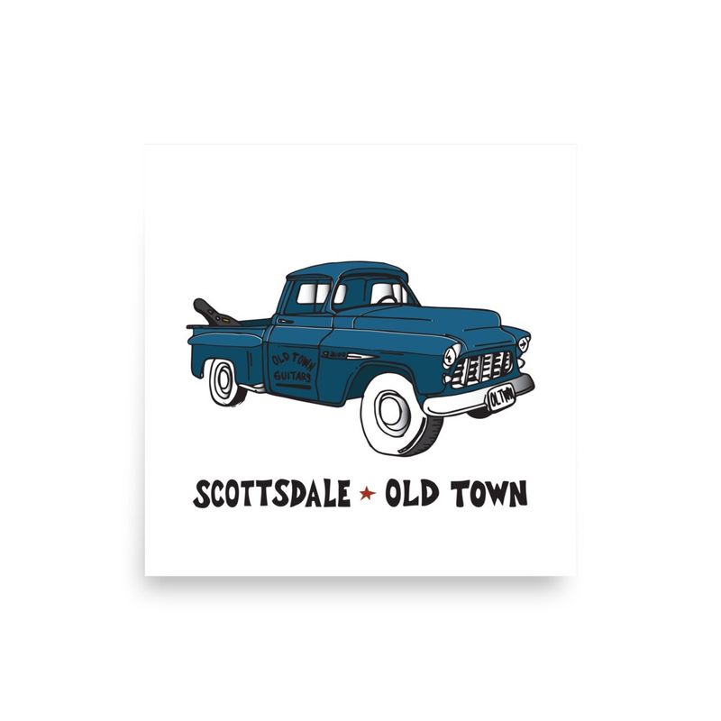SCOTTSDALE . OLD TOWN GUITARS . PICKUP | POSTER PRINT | ILLUSTRATION | 1:1 RATIO