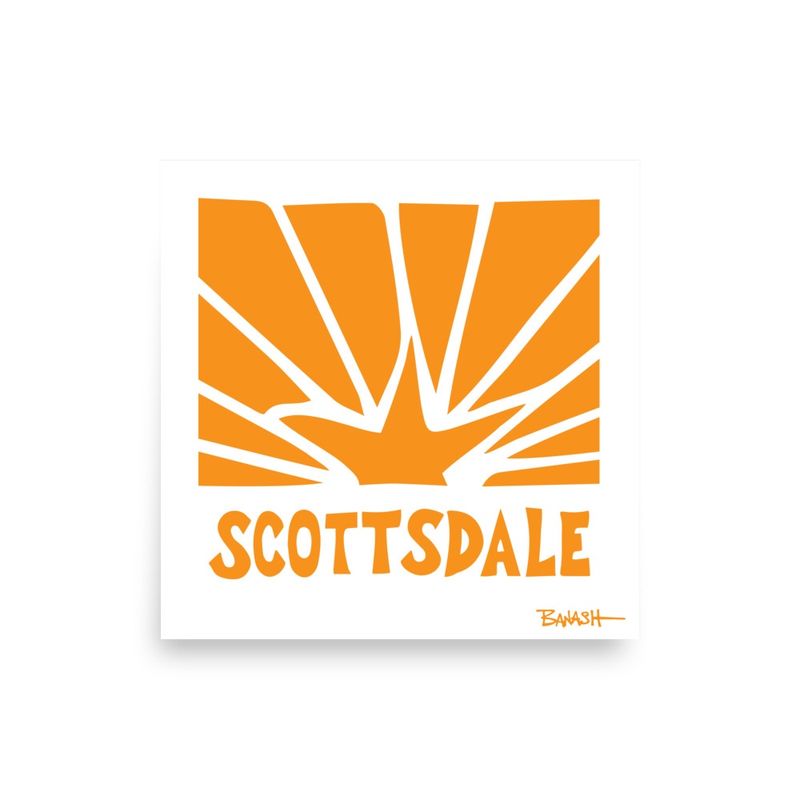 SCOTTSDALE . ARIZONA FLAG . ORANGE | POSTER PRINT | ILLUSTRATION | 1:1 RATIO