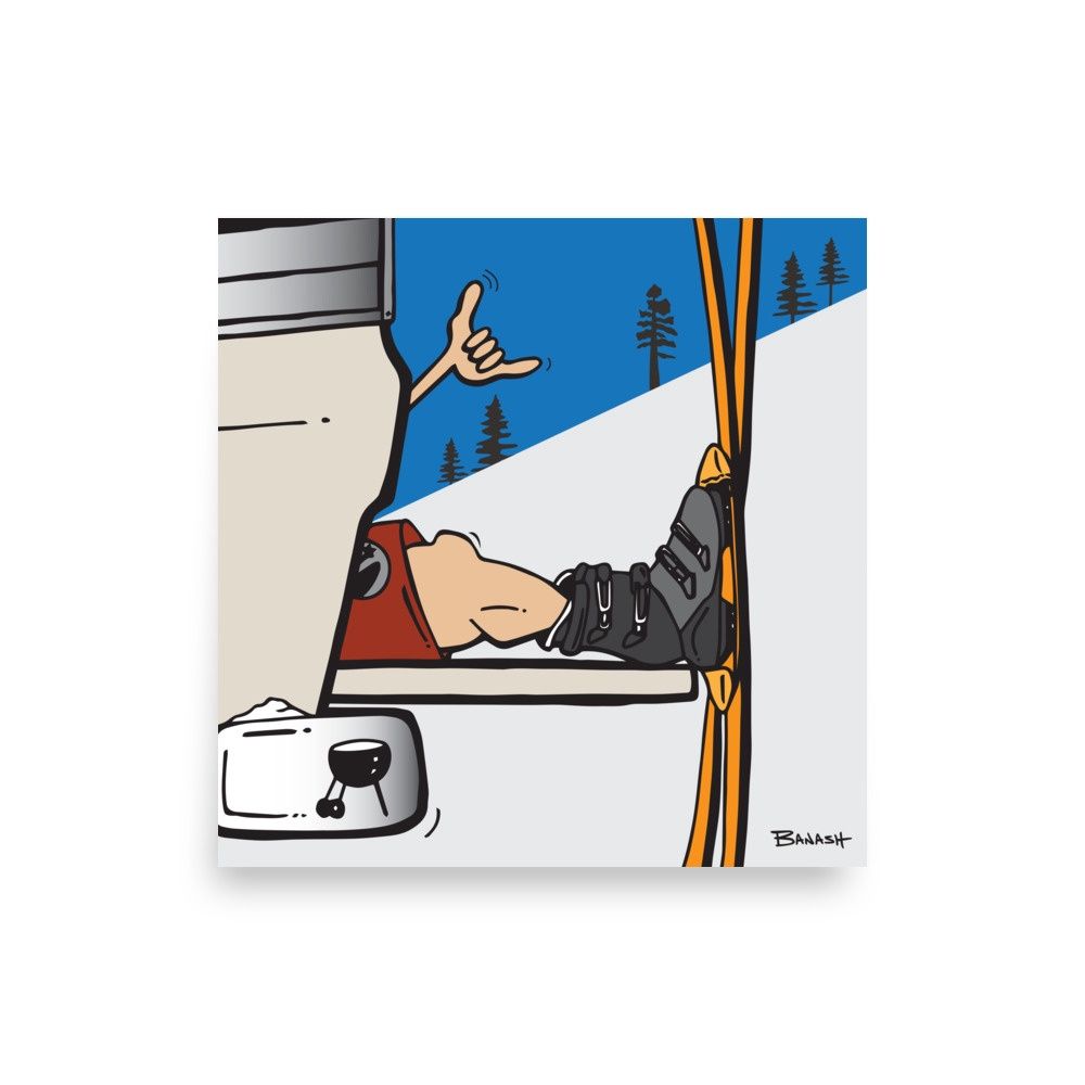 SKI SHACK GREM STOKE . MOUNTAIN SLOPE | POSTER PRINT | ILLUSTRATION | 1:1 RATIO