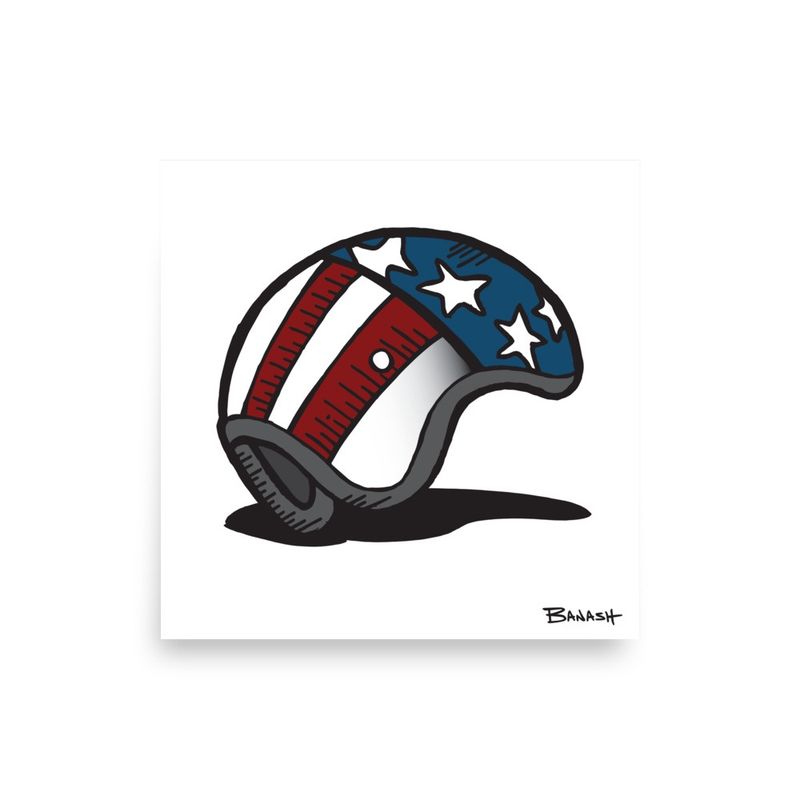 STARS N STRIPES HELMET | POSTER PRINT | ILLUSTRATION | 1:1 RATIO