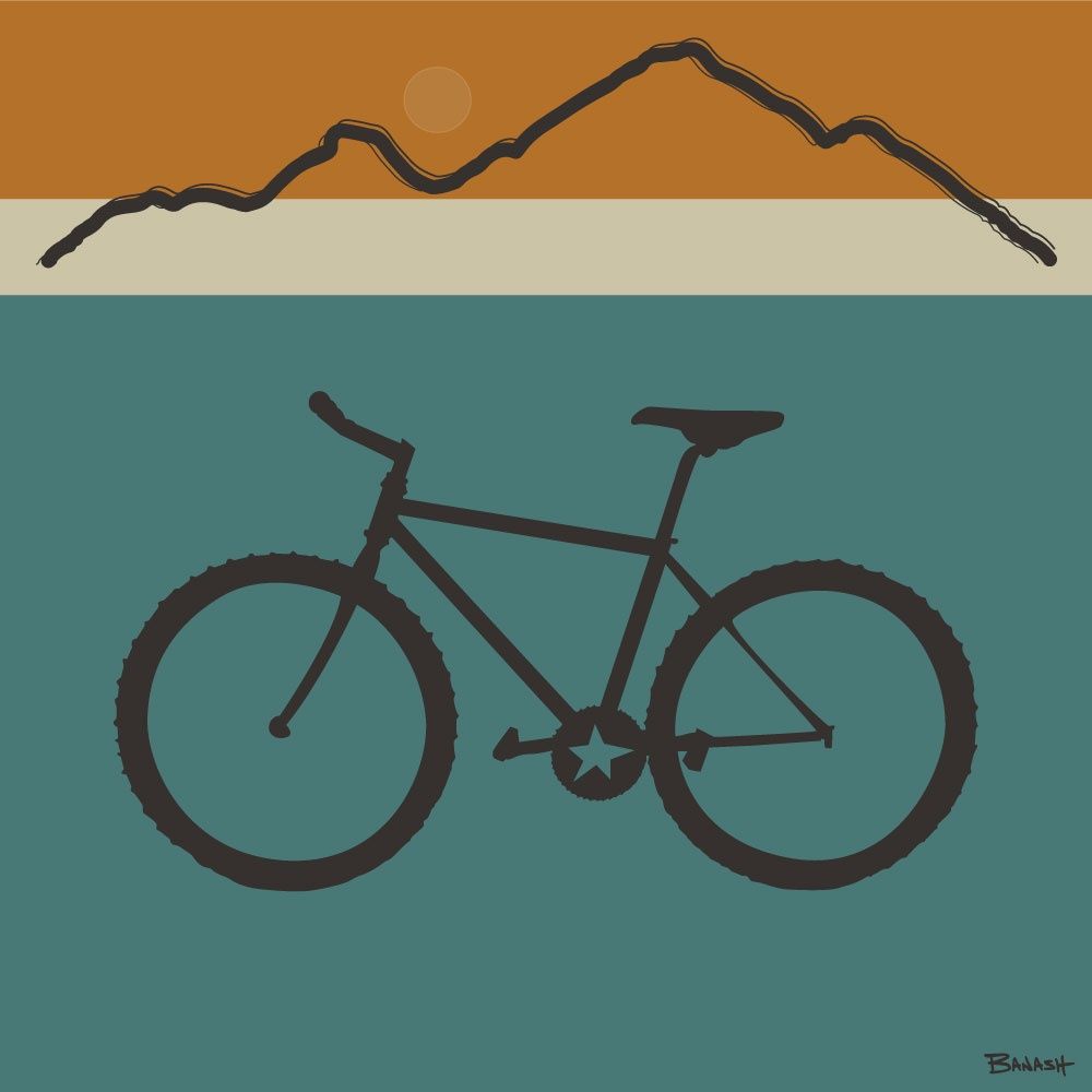 MOUNTAIN BIKE . CAMELBACK RIDGE . SERIES | CANVAS | ILLUSTRATION | 1:1 RATIO, Size: 12x12, STYLE: I