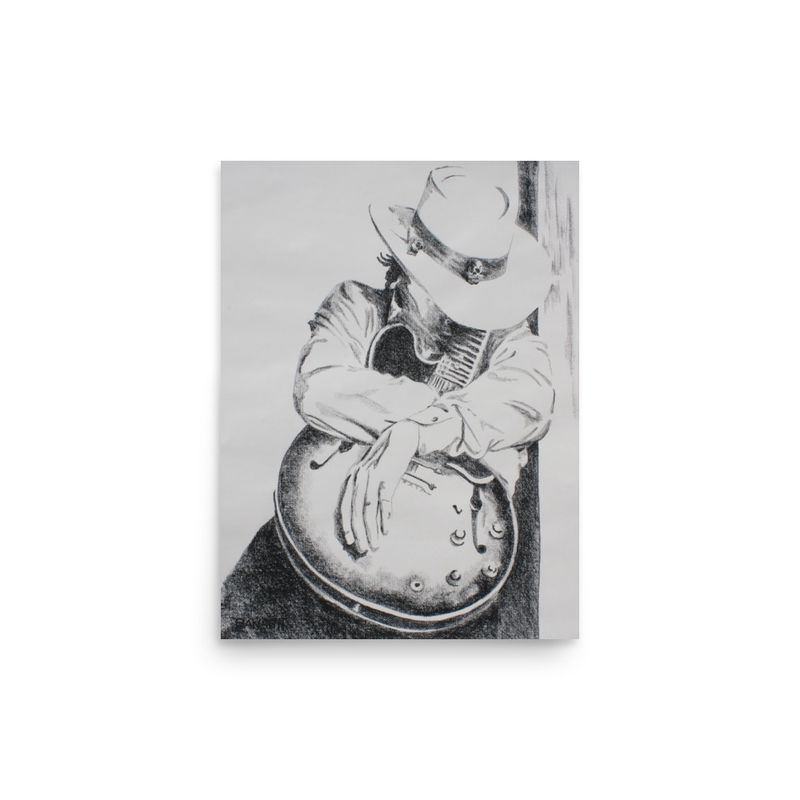 ELECTRIC BLUES NO. 16 | POSTER PRINT | CHARCOAL | 3:4 RATIO