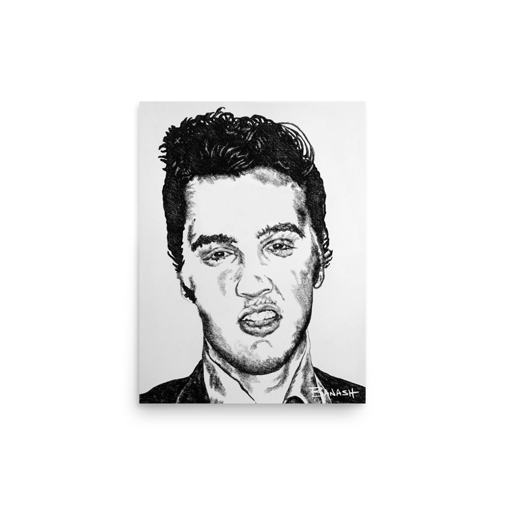 ROCK N&#39; ROLL NO. 18 | POSTER PRINT | CHARCOAL | 3:4 RATIO