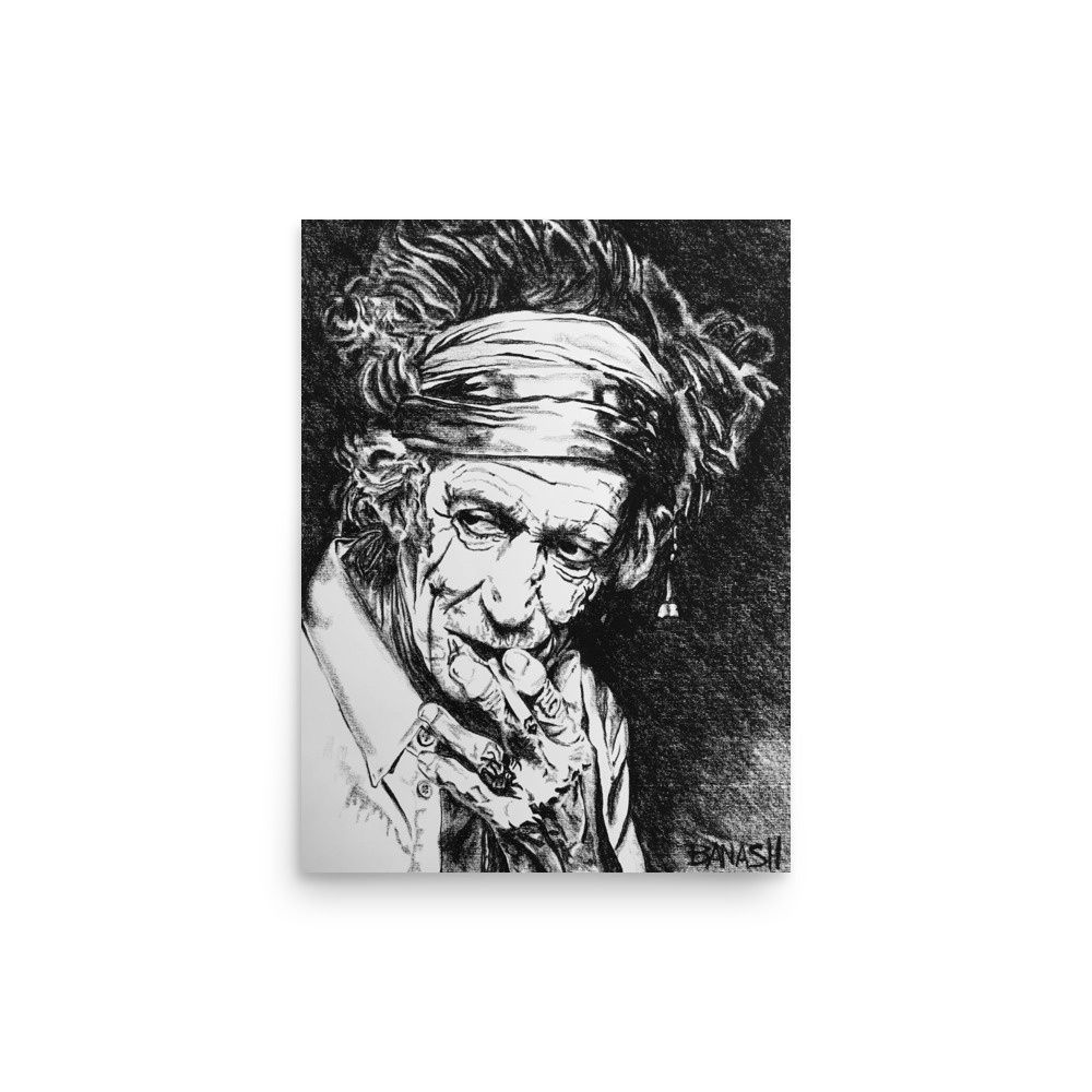 ROCK N&#39; ROLL NO. 8 . BLUES RAMBLER | POSTER PRINT | CHARCOAL | 3:4 RATIO