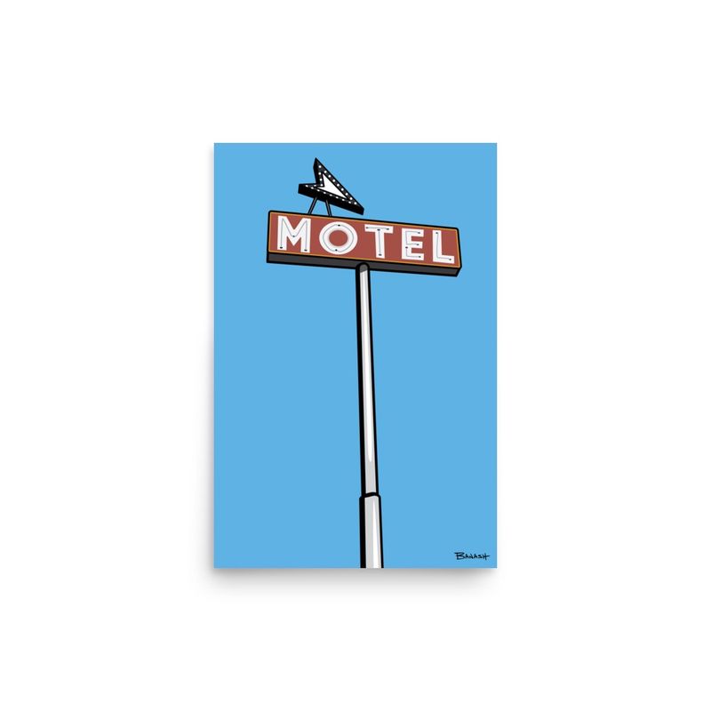 ALBUQUERQUE ROUTE 66 MOTEL SIGN | POSTER PRINT | ILLUSTRATION | 2:3 RATIO