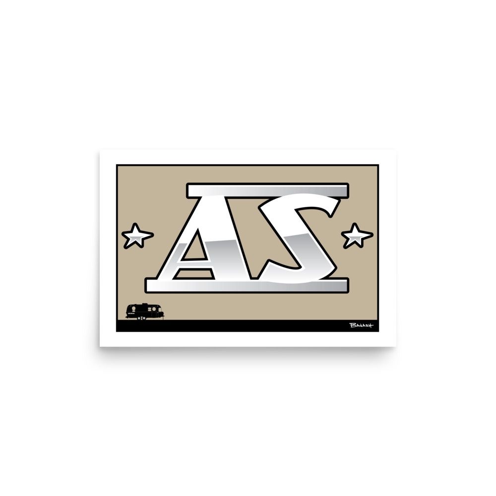 AIRSTREAM CHROME EMBLEM | POSTER PRINT | ILLUSTRATION | 2:3 RATIO