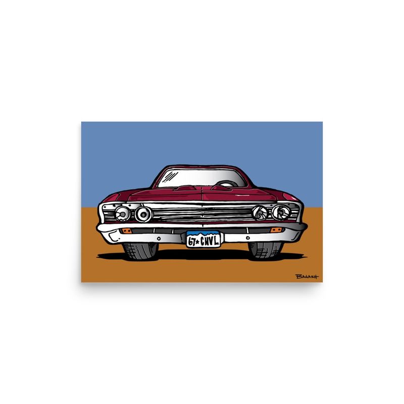 67 CHEVELLE SAND LINES | POSTER PRINT | ILLUSTRATION | 2:3 RATIO