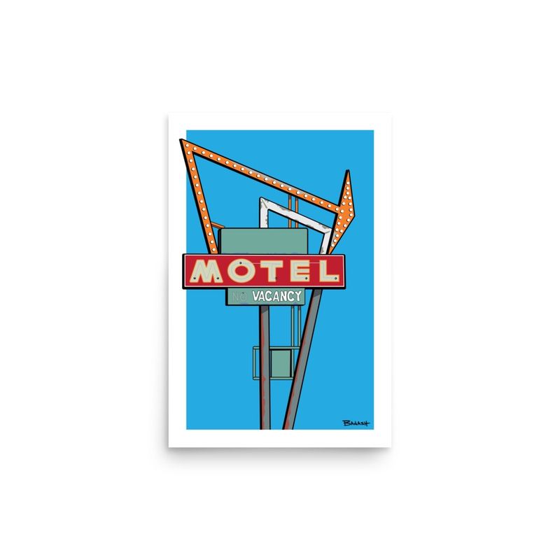 ALBUQUERQUE ROUTE 66 . MOTEL ARROW SIGN | POSTER PRINT | ILLUSTRATION | 2:3 RATIO