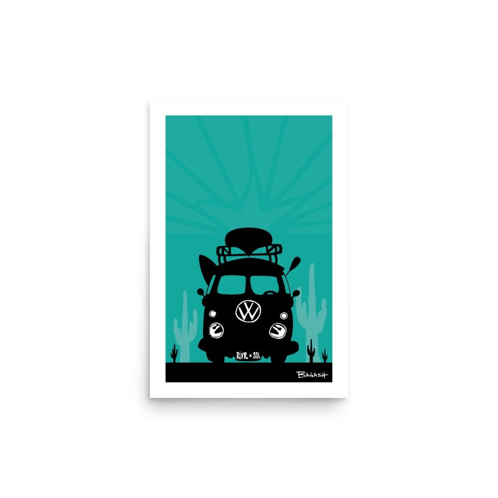 ARIZONA FADE FLAG . CANOE BUS GRILL . SEAFOAM | POSTER PRINT | ILLUSTRATION | 2:3 RATIO