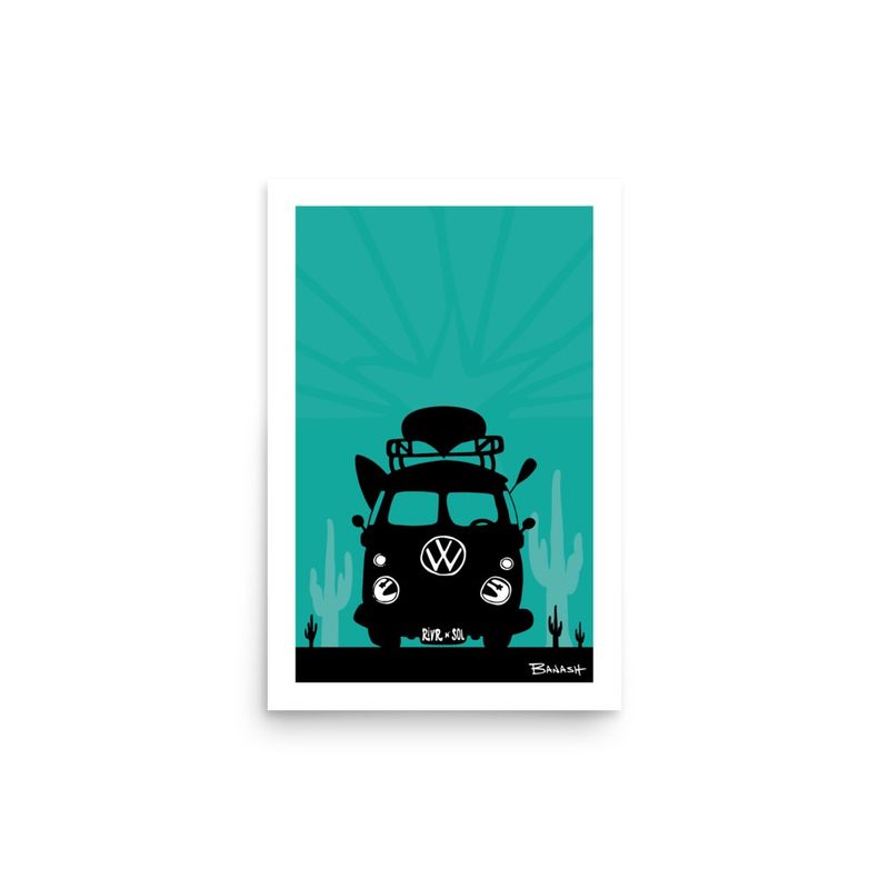 ARIZONA FADE FLAG . CANOE BUS GRILL . SEAFOAM | POSTER PRINT | ILLUSTRATION | 2:3 RATIO