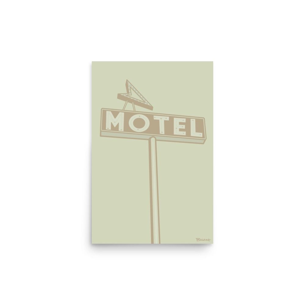 ALBUQUERQUE ROUTE 66 MOTEL SIGN . DRIFTWOOD | POSTER PRINT | ILLUSTRATION | 2:3 RATIO
