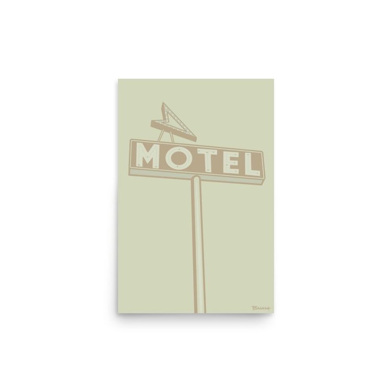 ALBUQUERQUE ROUTE 66 MOTEL SIGN . DRIFTWOOD | POSTER PRINT | ILLUSTRATION | 2:3 RATIO
