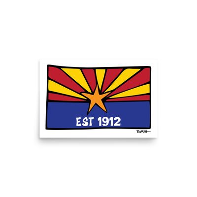 ARIZONA FLAG . EST 1912 | POSTER PRINT | ILLUSTRATION | 2:3 RATIO