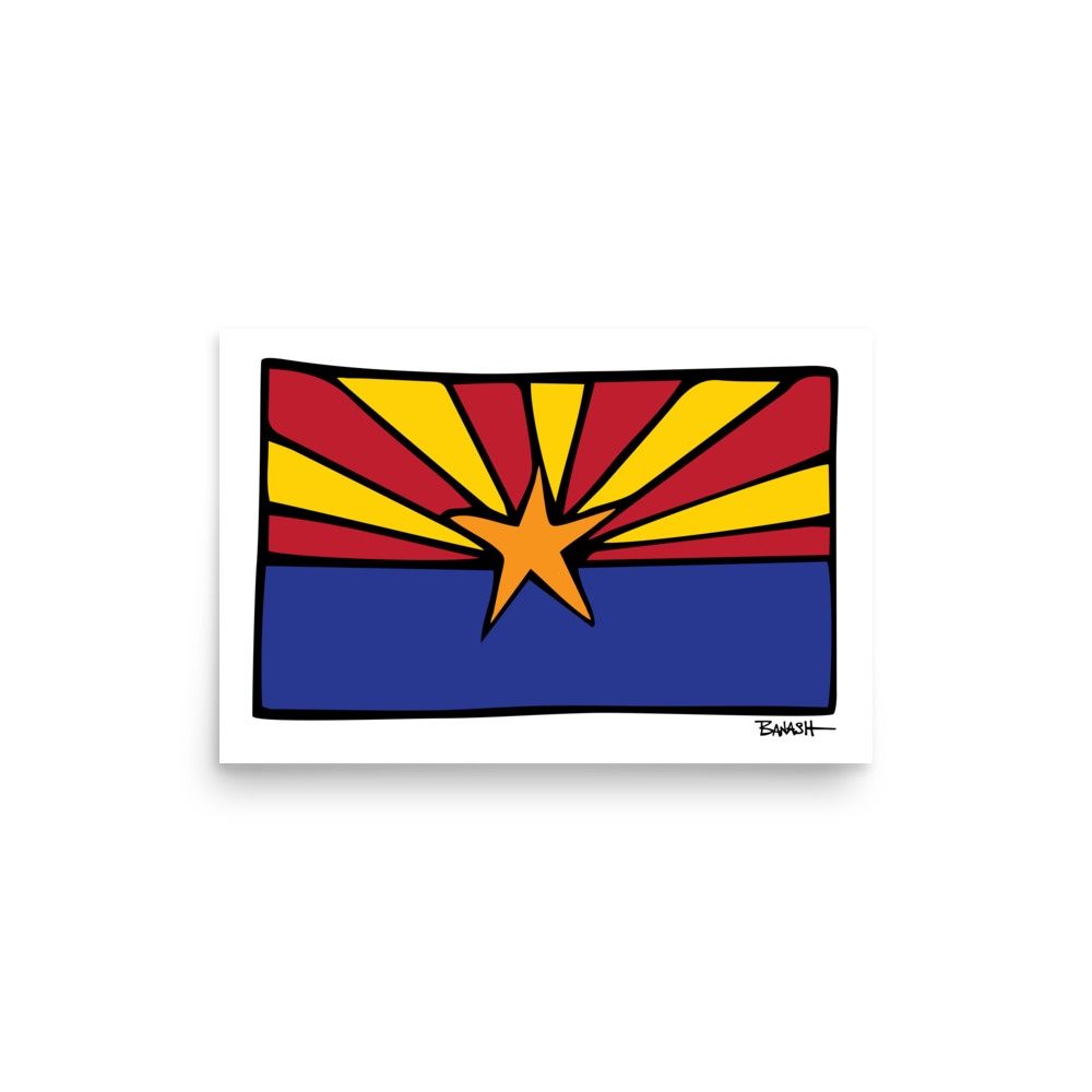 ARIZONA FLAG . DESINATIONS SERIES | POSTER PRINT | ILLUSTRATION | 2:3 RATIO, Size: 12x18, STYLE: SIMPLE