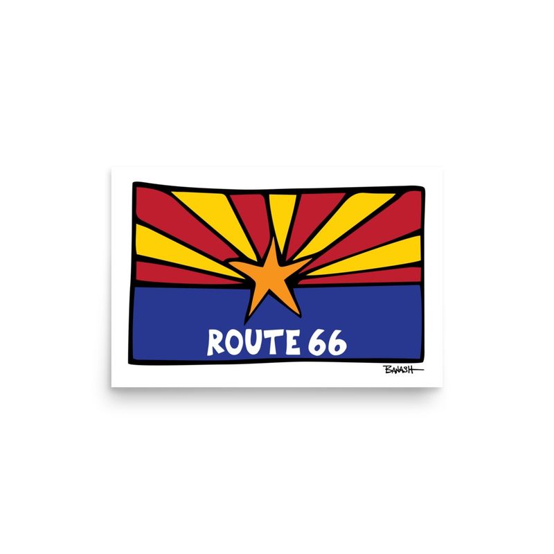 ARIZONA FLAG . ROUTE 66 | POSTER PRINT | ILLUSTRATION | 2:3 RATIO