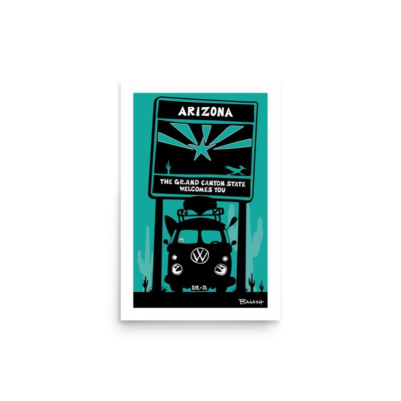 ARIZONA SIGN . CANOE BUS GRILL . SEAFOAM | POSTER PRINT | ILLUSTRATION | 2:3 RATIO