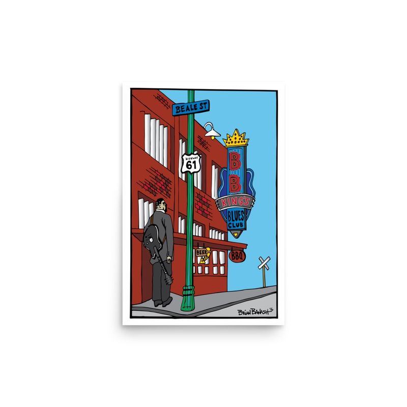 BB KING&#39;S BEALE STREET | POSTER PRINT | ILLUSTRATION | 2:3 RATIO