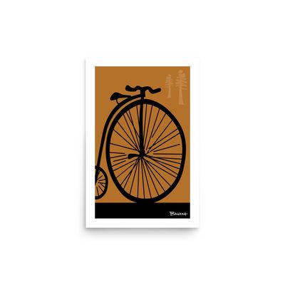 BIG WHEEL BIKE . PINES . COLOR SERIES | POSTER PRINT | ILLUSTRATION | LIFESTYLE | 2:3 RATIO, Size: 12x18, COLOR: DESERT