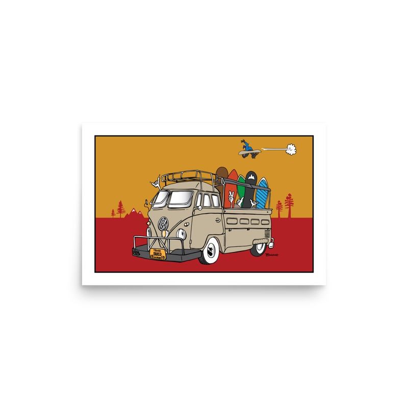 BUBBAS 59 TRUCK BUS . SNOWBOARD . COLOR SERIES | POSTER PRINT | ILLUSTRATION | 2:3 RATIO