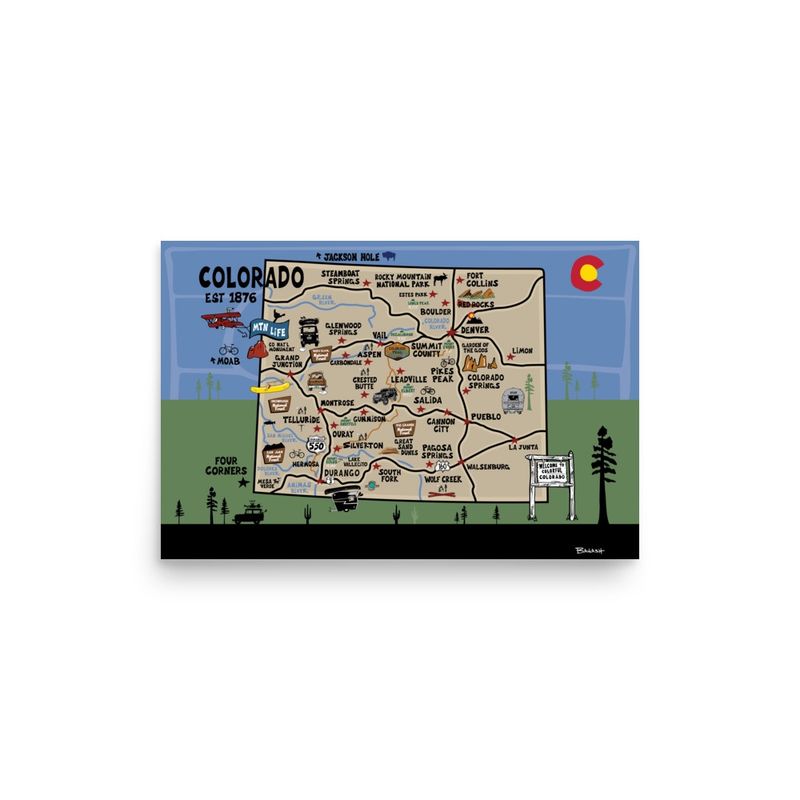 DESTINATIONS . COLORADO | POSTER PRINT | ILLUSTRATION | 2:3 RATIO