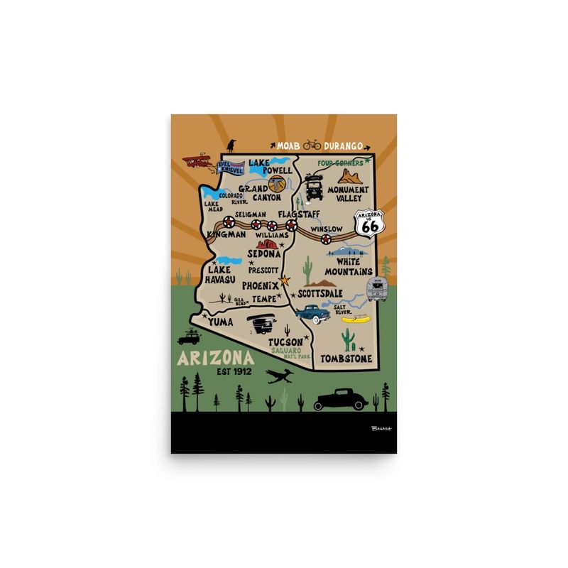 DESTINATIONS . ARIZONA | POSTER PRINT | ILLUSTRATION | 2:3 RATIO