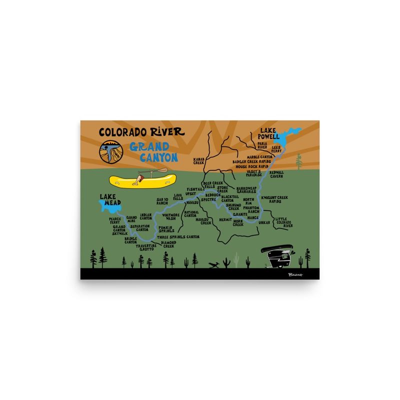 GRAND CANYON . COLORADO RIVER | POSTER PRINT | ILLUSTRATION | 2:3 RATIO