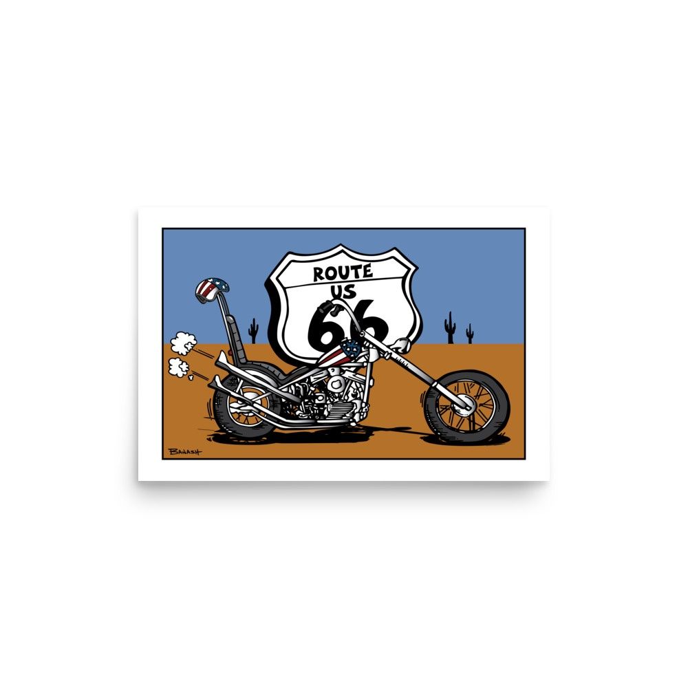 EASY RIDER CHOPPER . ROUTE 66 | POSTER PRINT | ILLUSTRATION | 2:3 RATIO